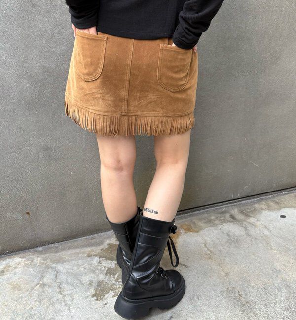  「スウェードフリンジミニスカート」|スカート|