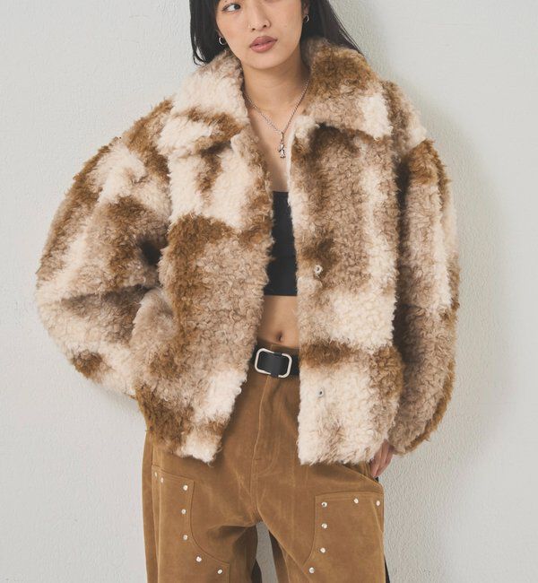  「プードルファージャケット」|ブルゾン・スタジャン|ブラウン