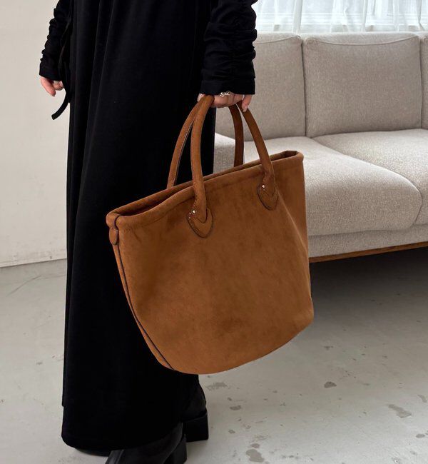 「【大容量】スエード台形トート」|トートバッグ|