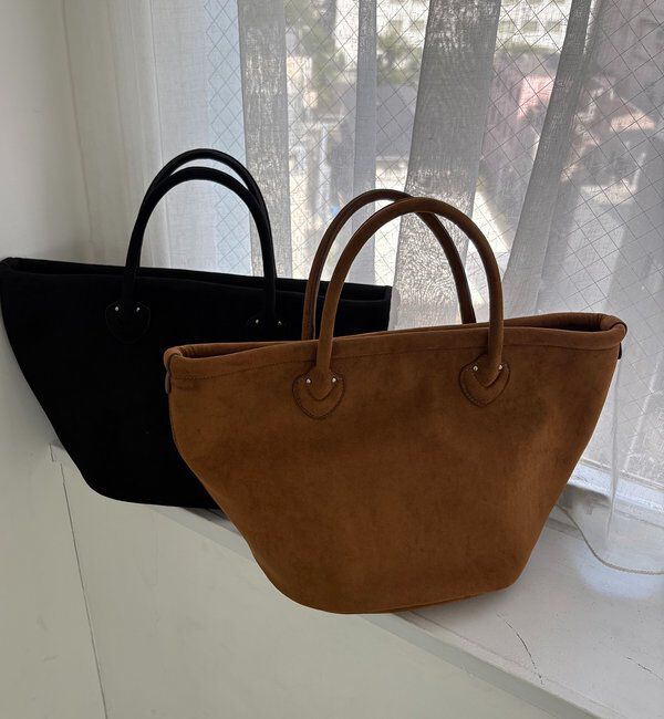  「【大容量】スエード台形トート」|トートバッグ|