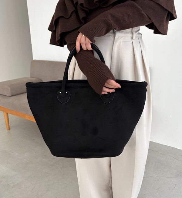  「【大容量】スエード台形トート」|トートバッグ|