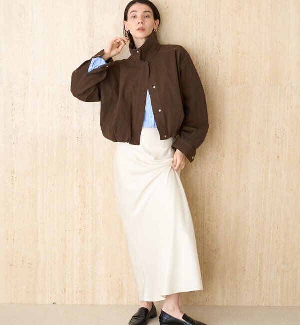  「【サイズ展開あり/セットアップ対応】ラウンドデニムブルゾン」|ブルゾン・スタジャン|