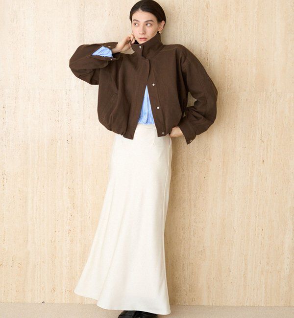  「【サイズ展開あり/セットアップ対応】ラウンドデニムブルゾン」|ブルゾン・スタジャン|