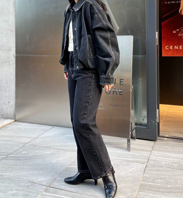  「【サイズ展開あり/セットアップ対応】ラウンドデニムブルゾン」|ブルゾン・スタジャン|