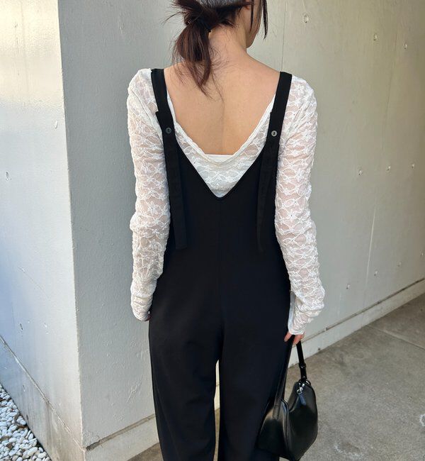  「《累計1.5万枚突破！》《全骨格細見え》カットジョーゼットキャミサロペット」|オールインワン|