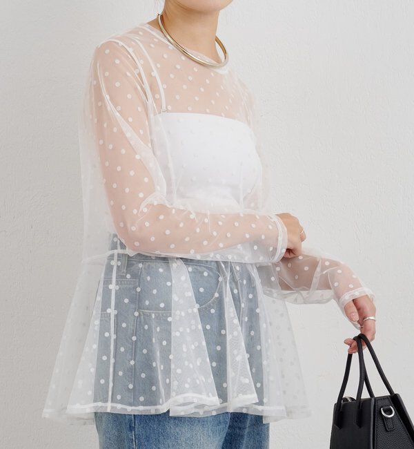  「【26SS予約】ドットチュールブラウス」|シャツ・ブラウス|