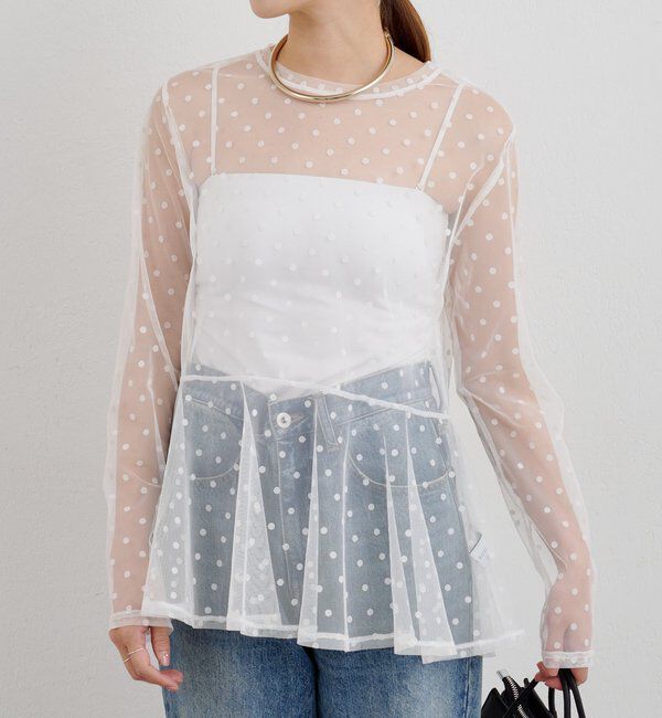  「【26SS予約】ドットチュールブラウス」|シャツ・ブラウス|