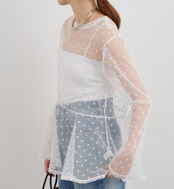  「【26SS予約】ドットチュールブラウス」|シャツ・ブラウス|