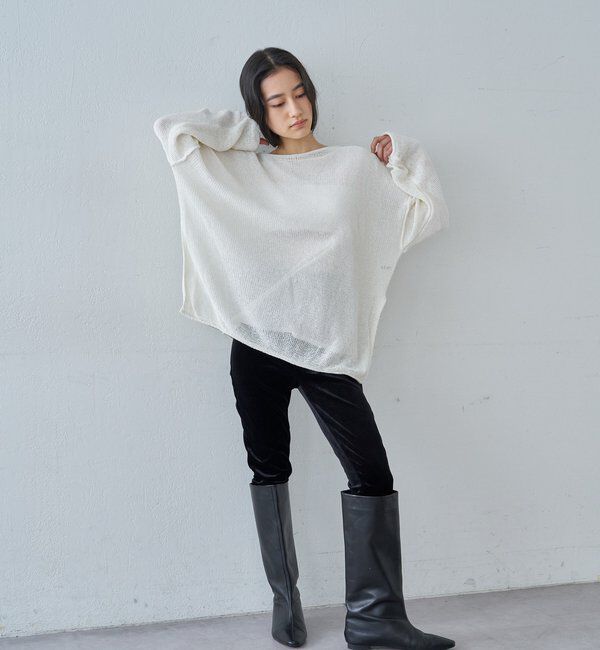  「【26SS予約】リネンオーバーニット」|ニット・セーター|