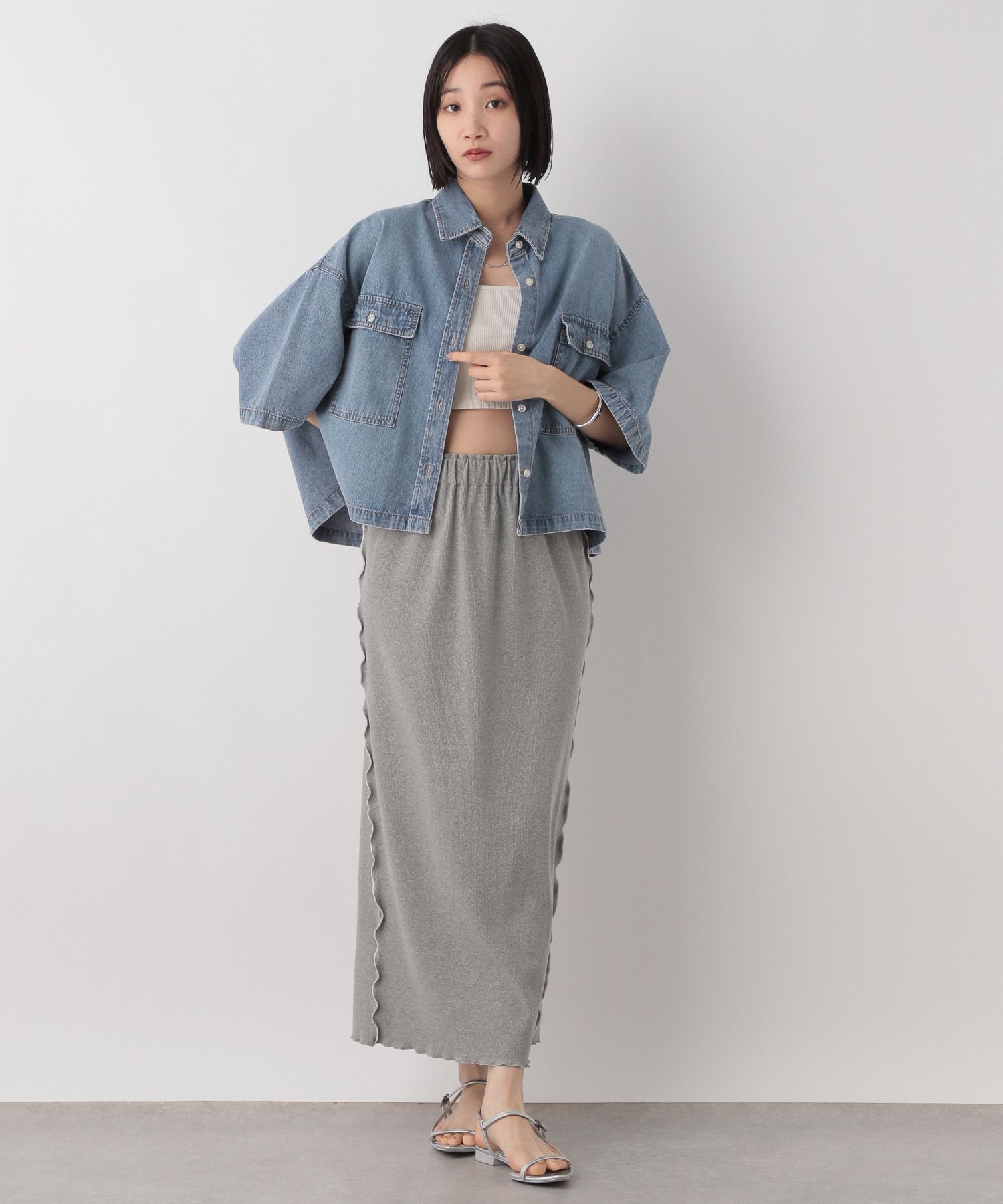 LOWRYS FARM「カットメロータイトスカート」|スカート|