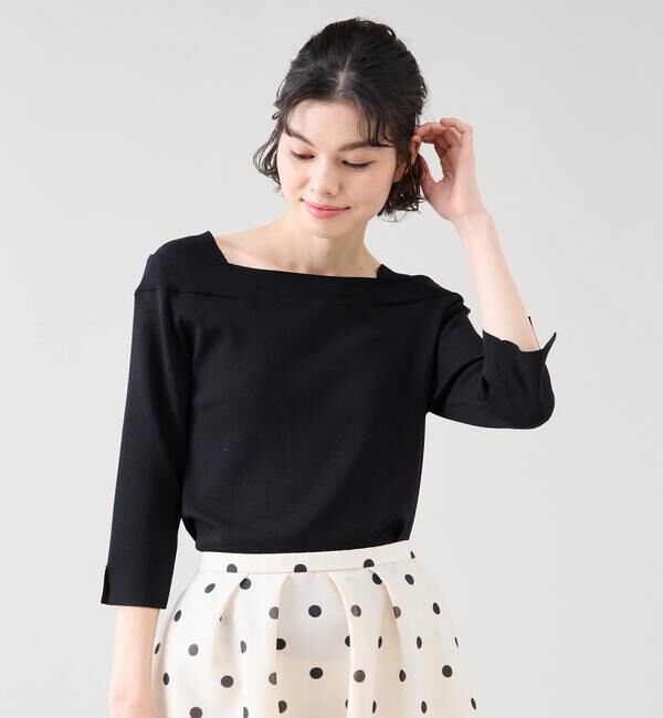 TIARA「デザインボートネックニット」|ニット・セーター|