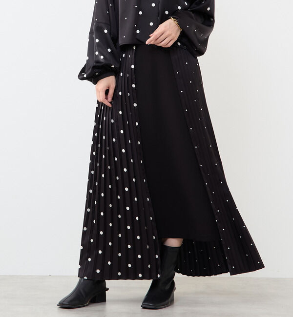 Soffitto「ドットプリーツスカート」|スカート|ブラック