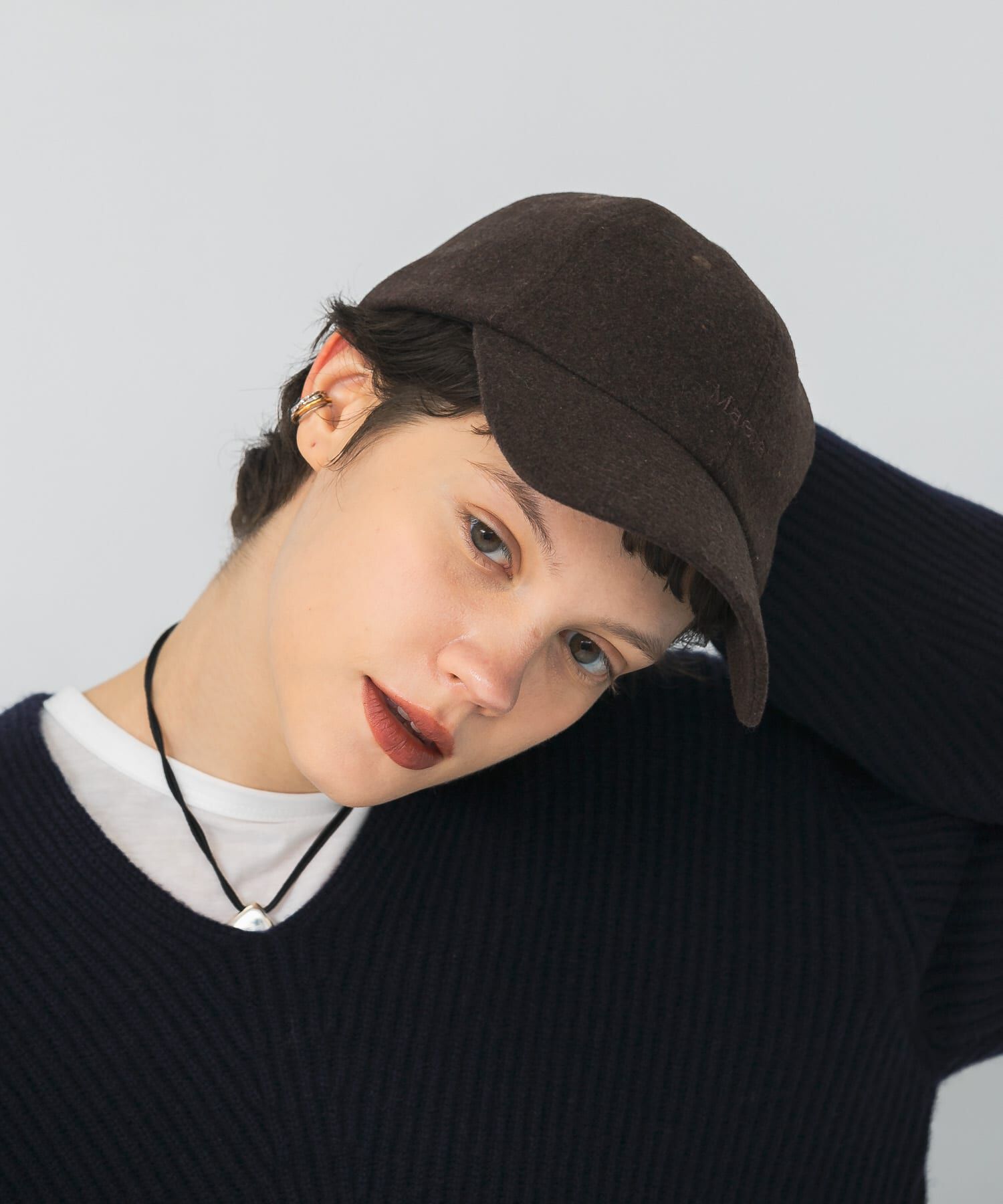 URBAN RESEARCH「メルトンロゴキャップ」|キャップ・キャスケット|ブラウン