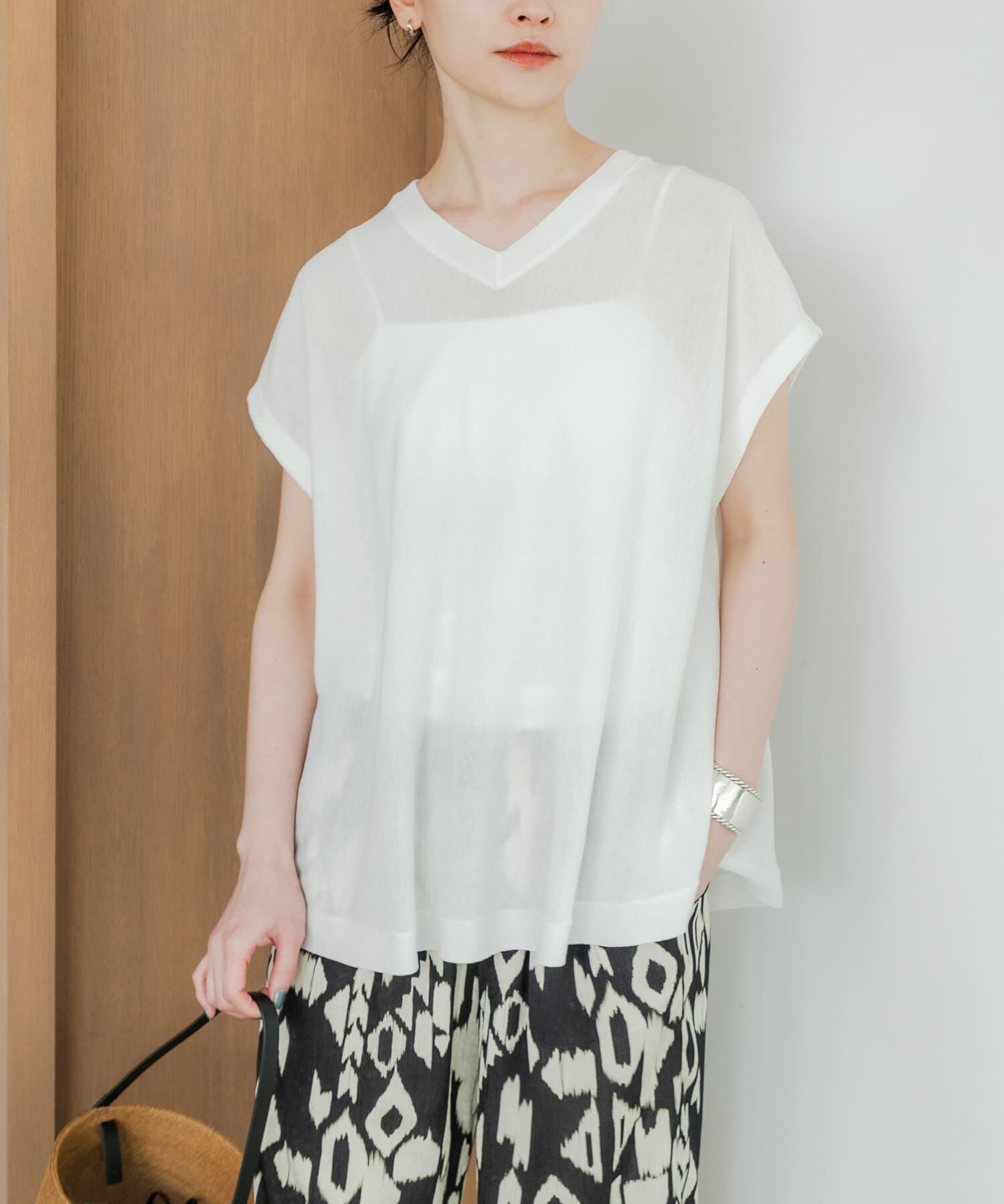 URBAN RESEARCH「『UVカット』2WAYフレンチスリーブニット」|ニット・セーター|