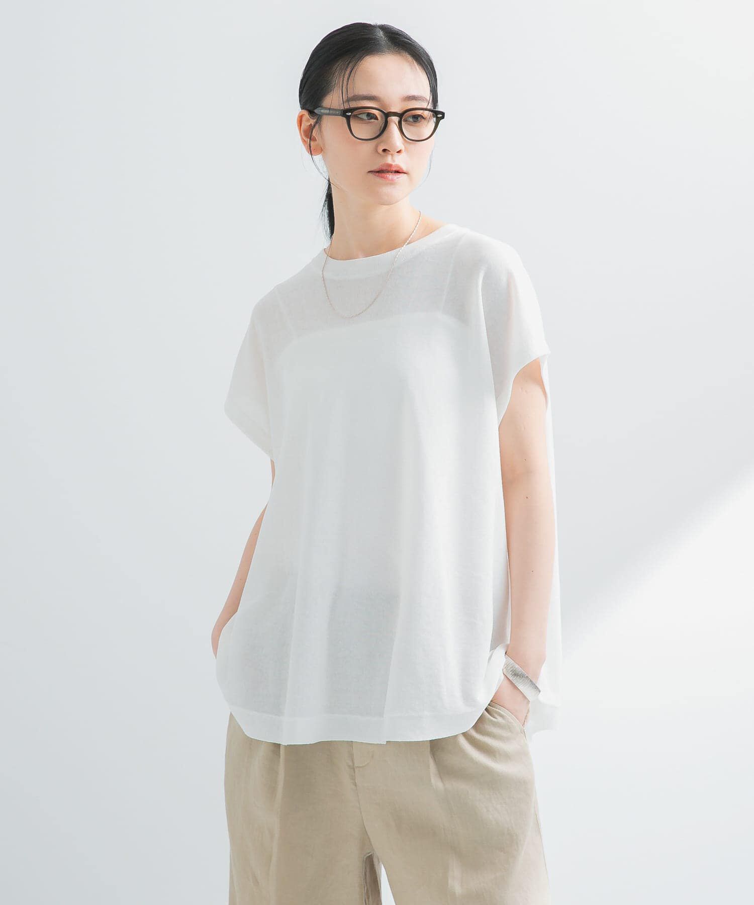 URBAN RESEARCH「『UVカット』2WAYフレンチスリーブニット」|ニット・セーター|