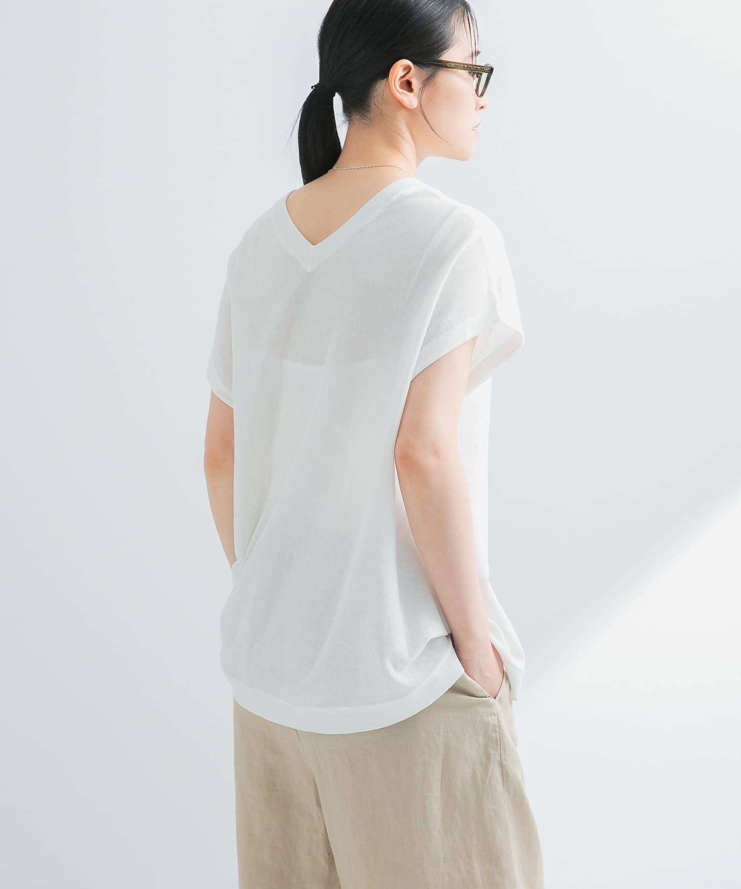 URBAN RESEARCH「『UVカット』2WAYフレンチスリーブニット」|ニット・セーター|