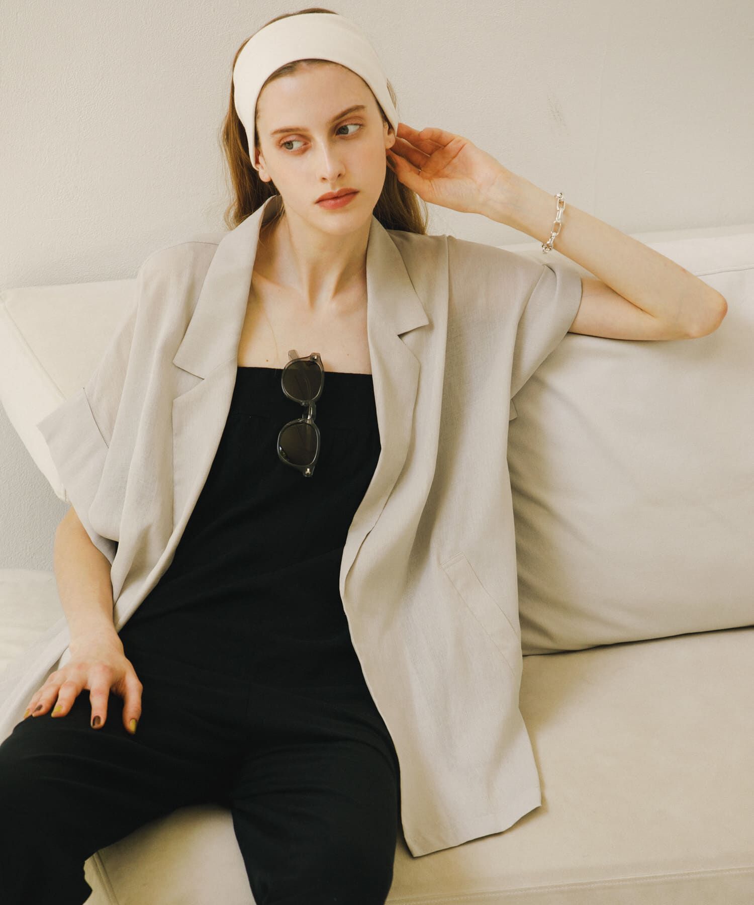 URBAN RESEARCH「シアーハーフスリーブジャケット」|その他|ベージュ