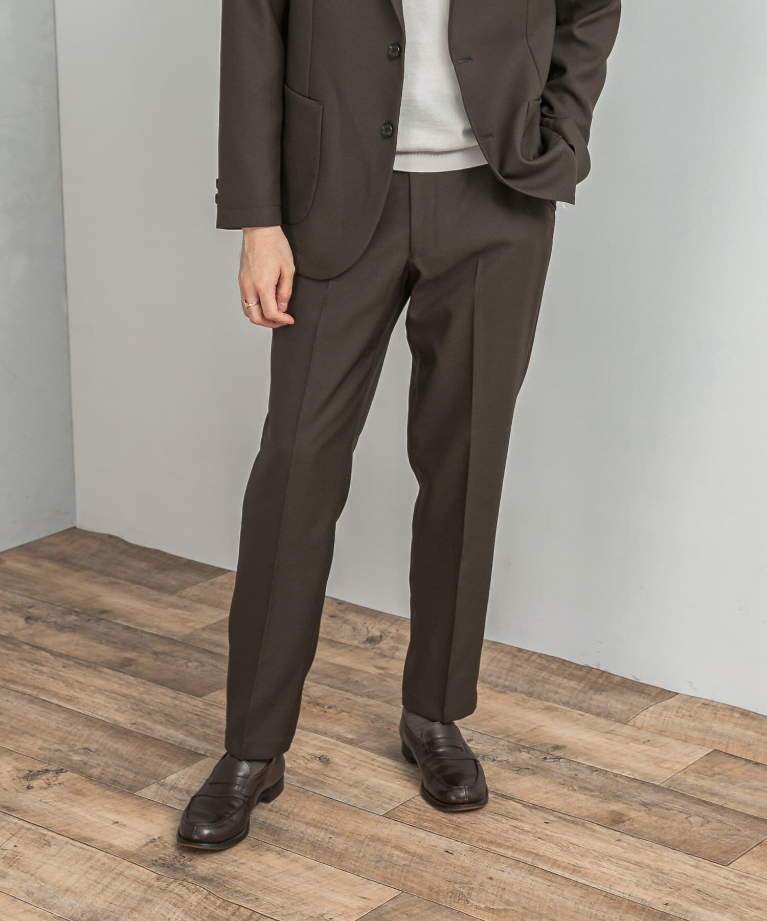 URBAN RESEARCH DOORS「LIFE STYLE TAILOR　ウールライクツイルコンフォータブルパンツ」|スラックス|ブラウン系その他