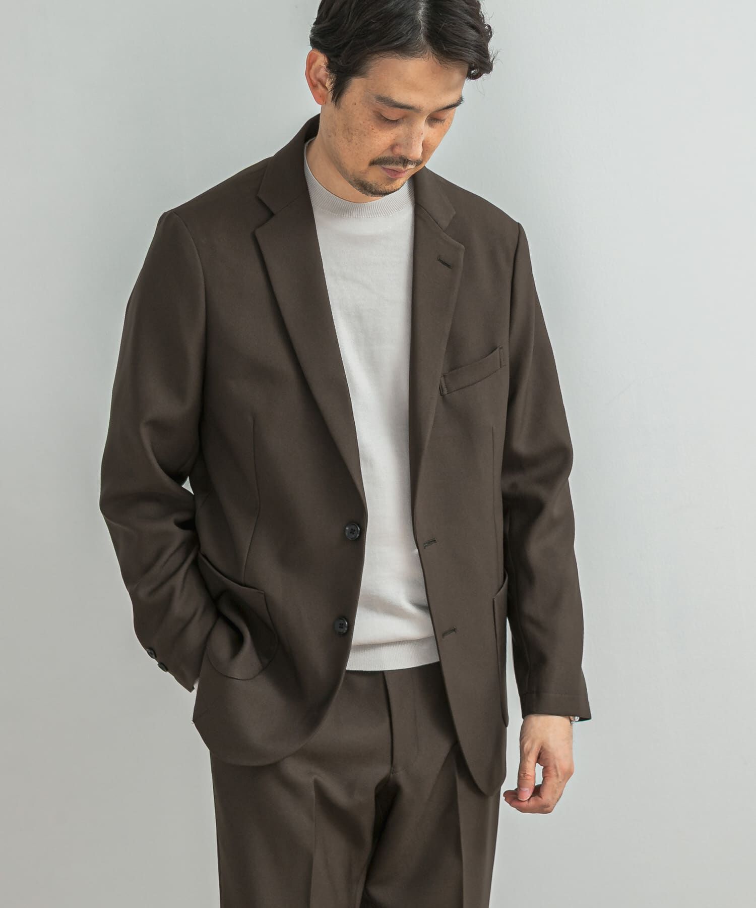 URBAN RESEARCH DOORS「LIFE STYLE TAILOR　ウールライクツイルコンフォータブルジャケット」|その他|ブラウン系その他