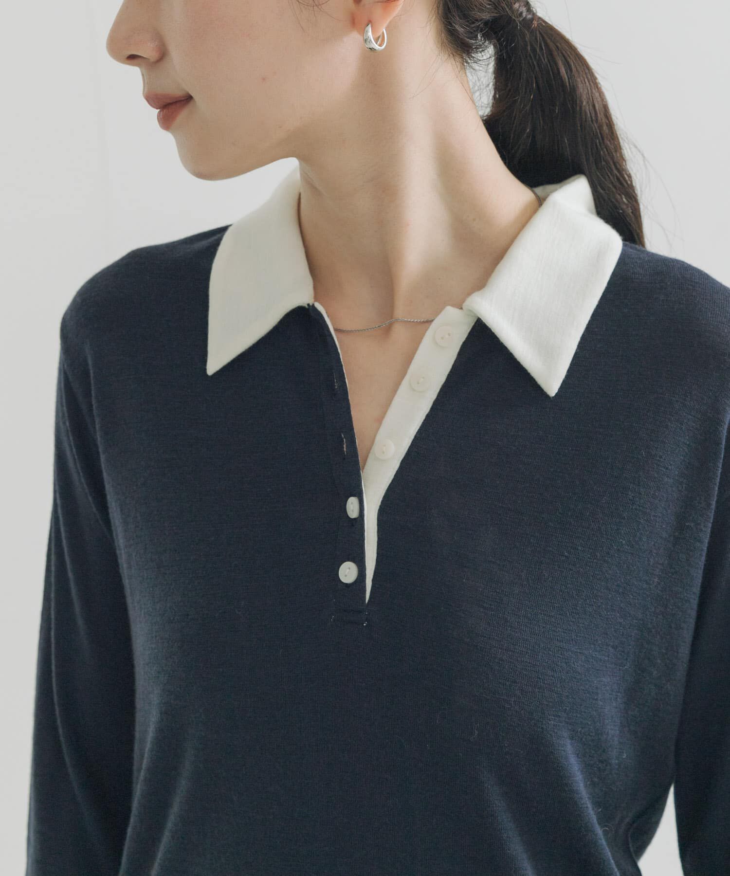 URBAN RESEARCH「ウールジャージーポロ衿トップス」|ニット・セーター|