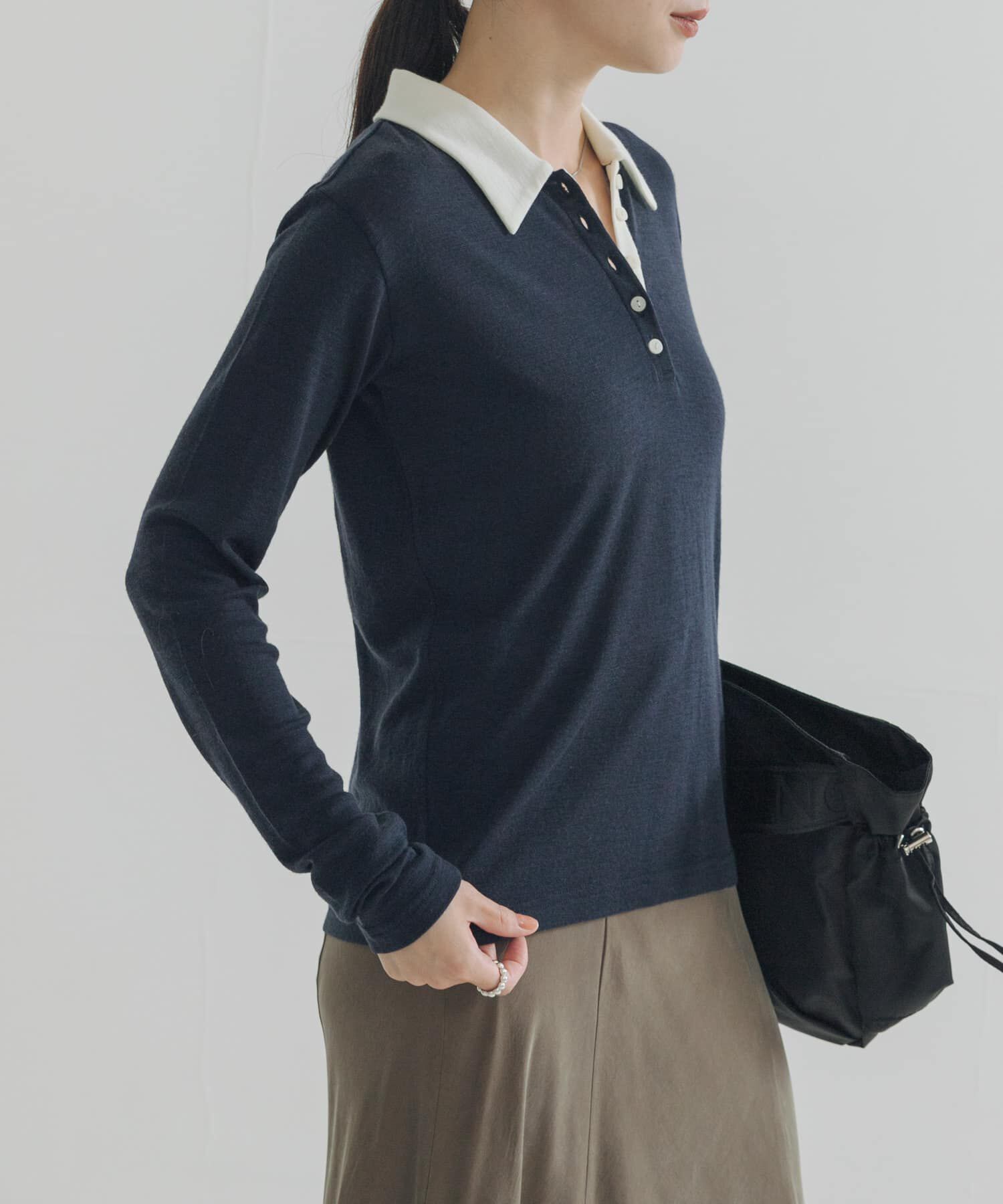 URBAN RESEARCH「ウールジャージーポロ衿トップス」|ニット・セーター|