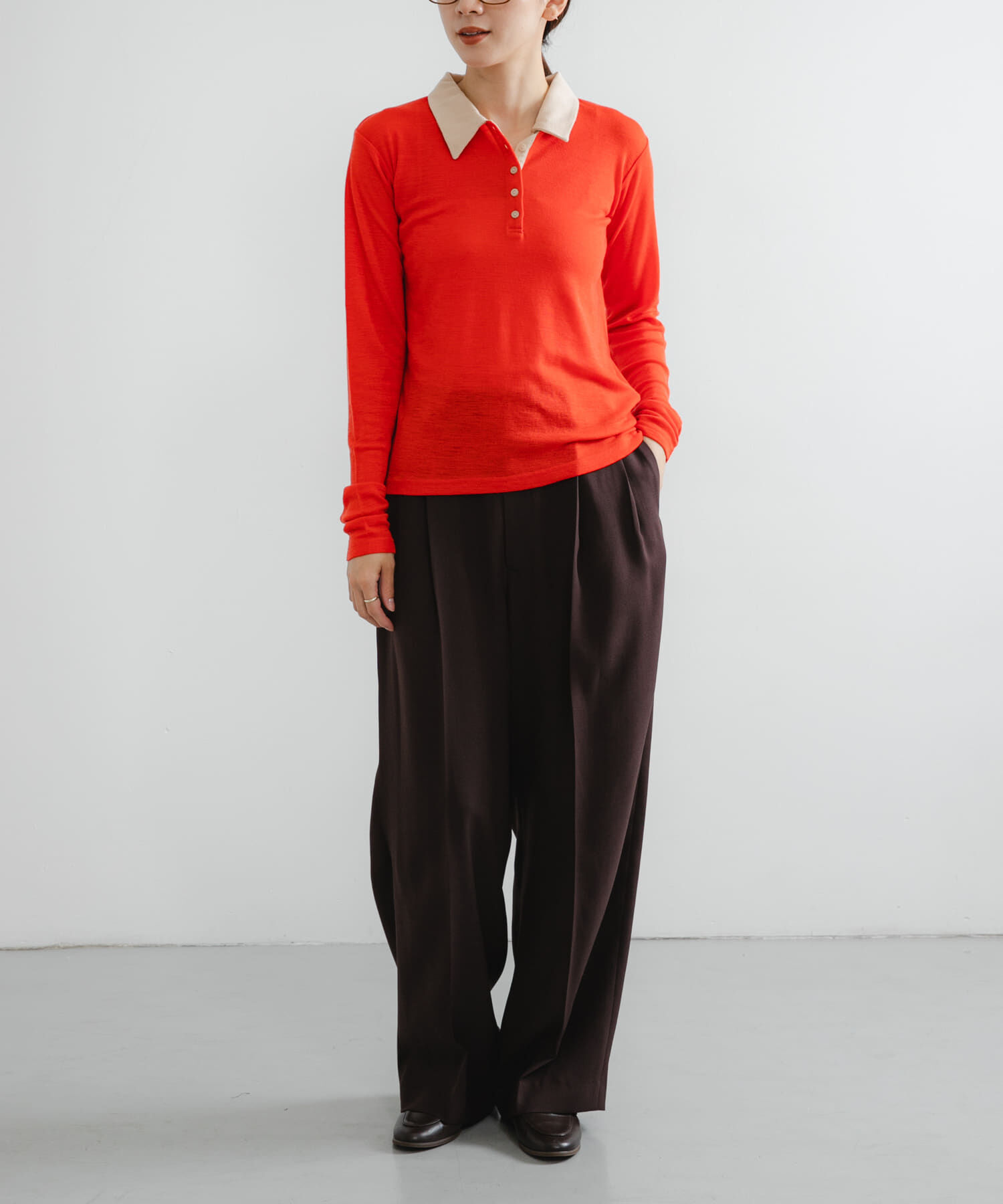 URBAN RESEARCH「ウールジャージーポロ衿トップス」|ニット・セーター|