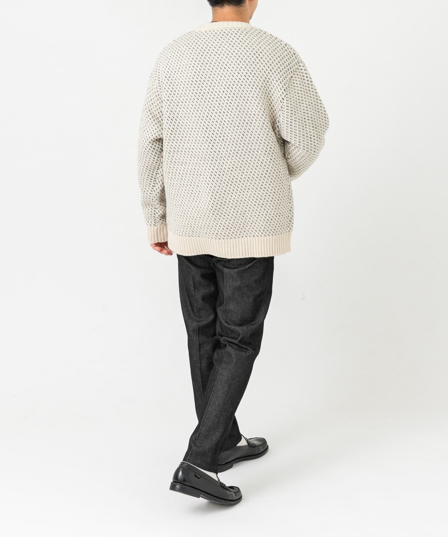 URBAN RESEARCH ROSSO「『XLサイズあり』バーズアイ柄クルーニットカーディガン」|カーディガン|