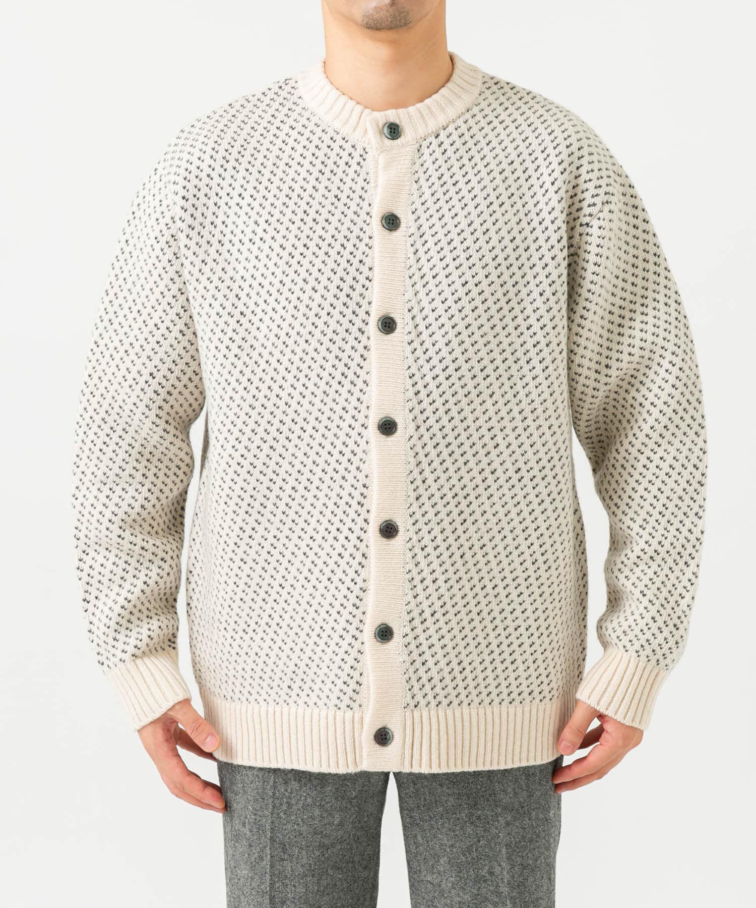 URBAN RESEARCH ROSSO「『XLサイズあり』バーズアイ柄クルーニットカーディガン」|カーディガン|