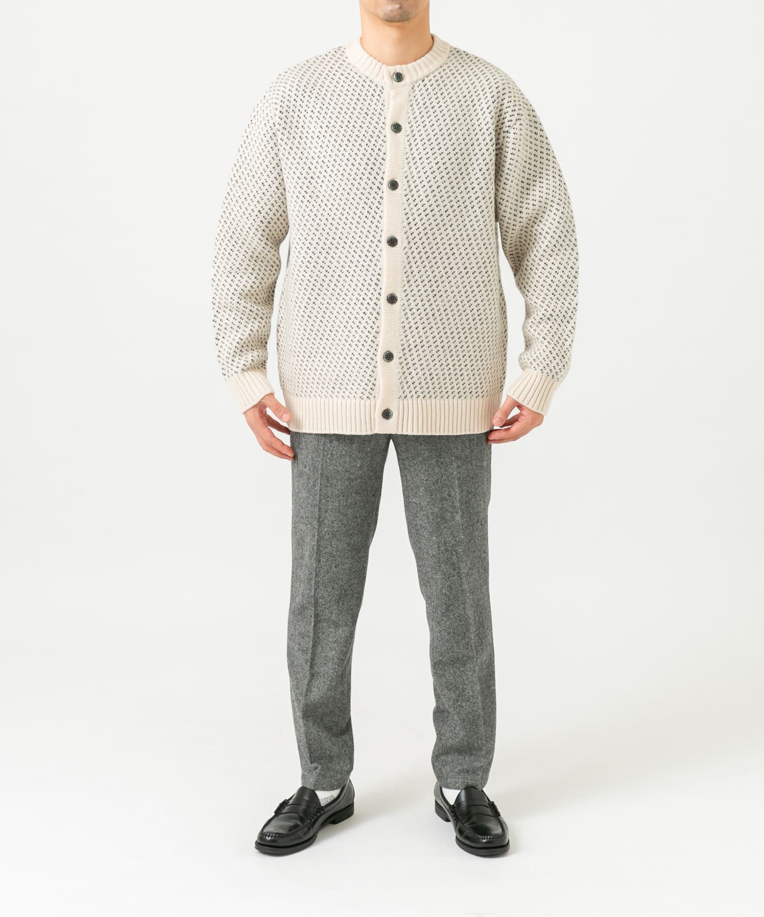 URBAN RESEARCH ROSSO「『XLサイズあり』バーズアイ柄クルーニットカーディガン」|カーディガン|