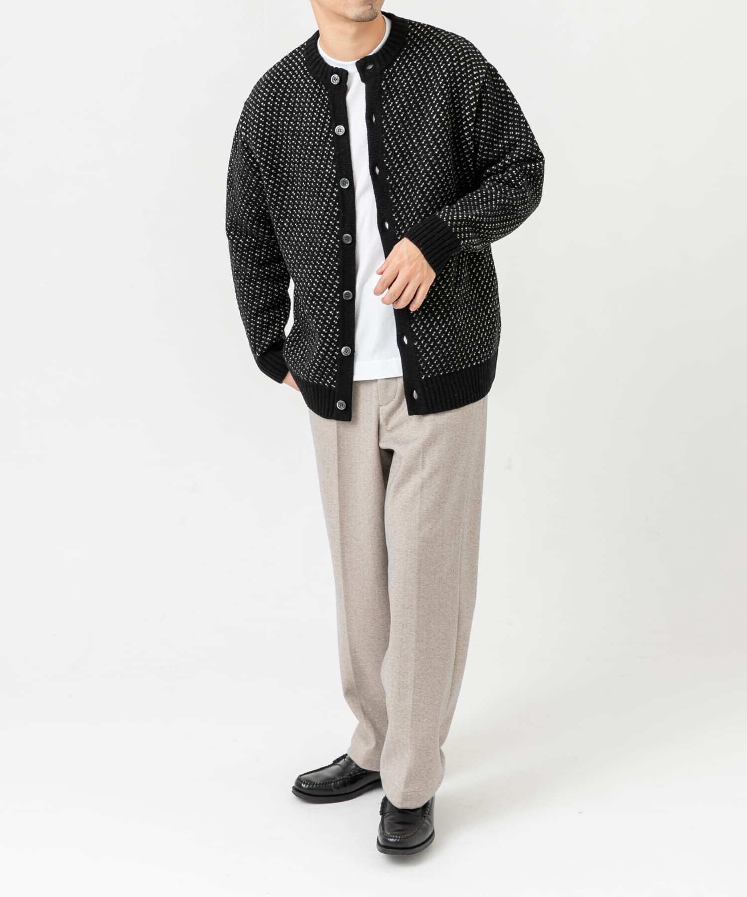 URBAN RESEARCH ROSSO「『XLサイズあり』バーズアイ柄クルーニットカーディガン」|カーディガン|