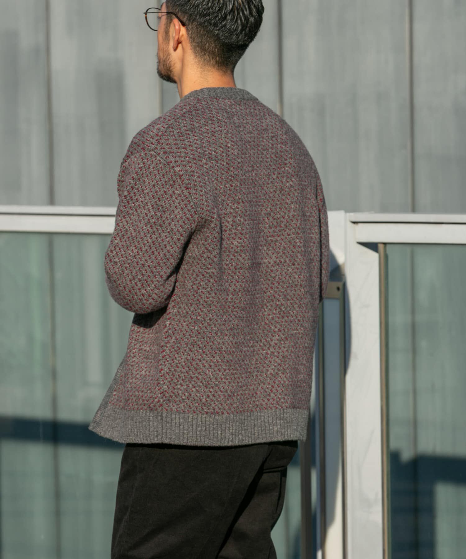 URBAN RESEARCH ROSSO「『XLサイズあり』バーズアイ柄クルーニットカーディガン」|カーディガン|