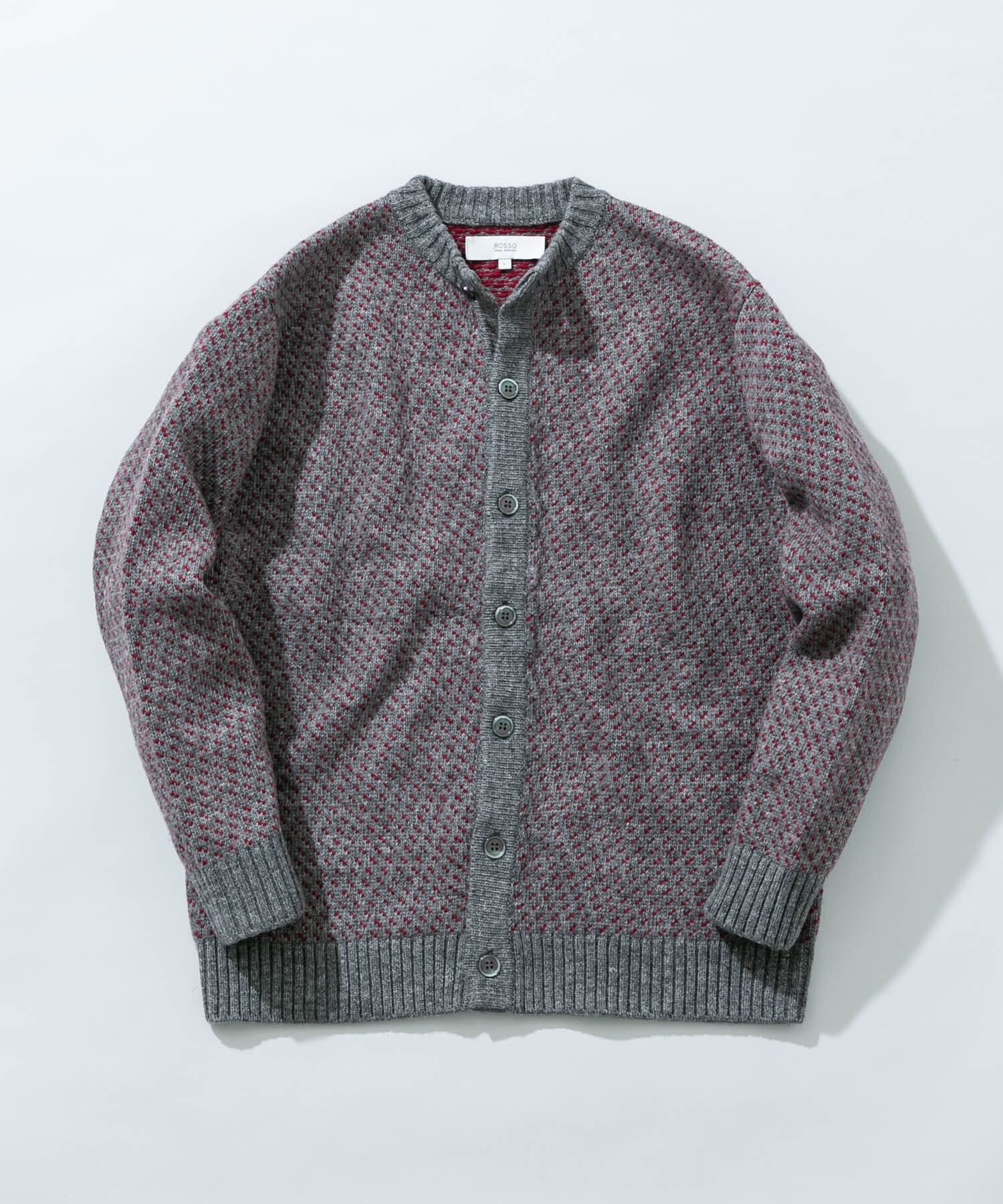 URBAN RESEARCH ROSSO「『XLサイズあり』バーズアイ柄クルーニットカーディガン」|カーディガン|