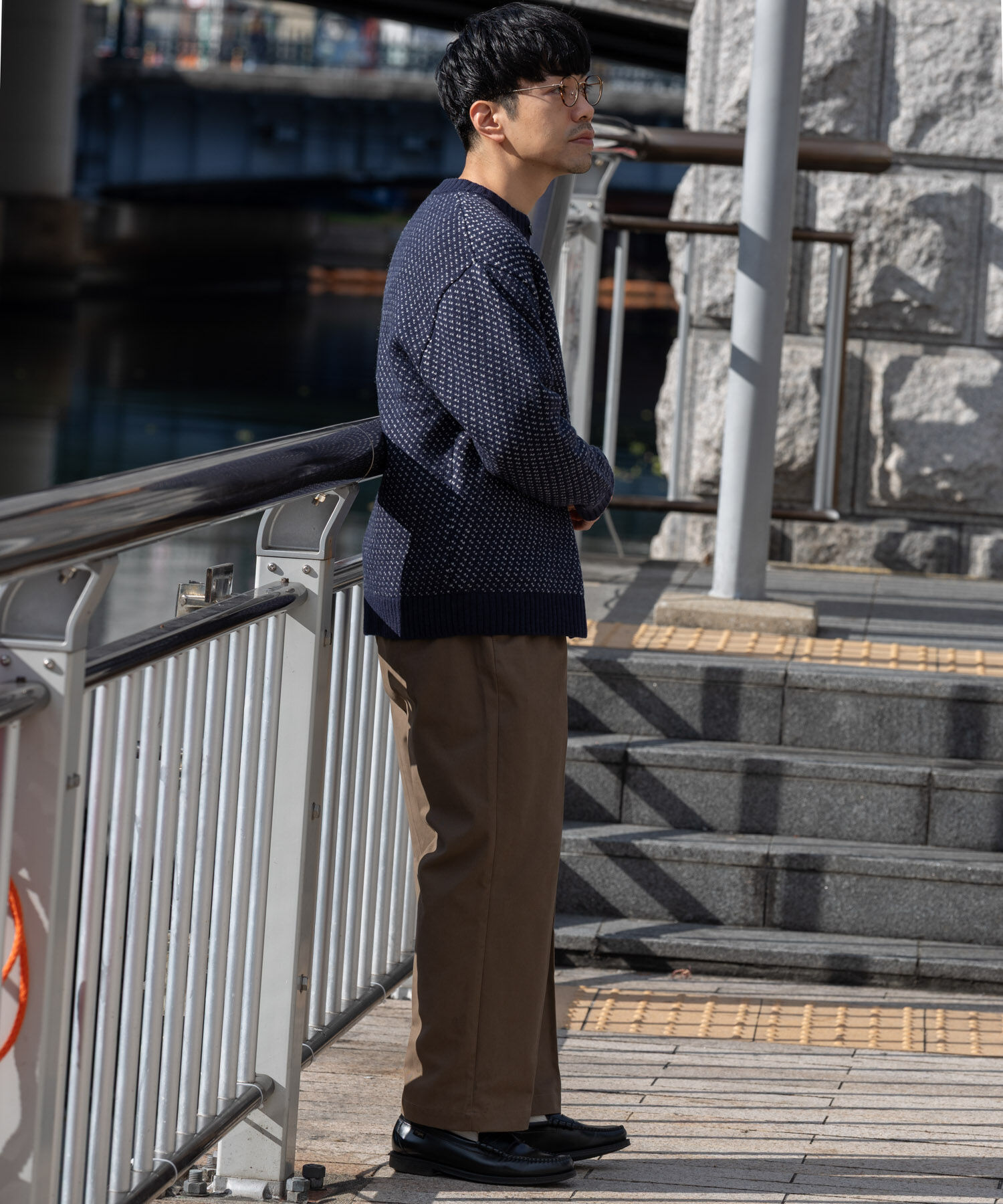 URBAN RESEARCH ROSSO「『XLサイズあり』バーズアイ柄クルーニットカーディガン」|カーディガン|