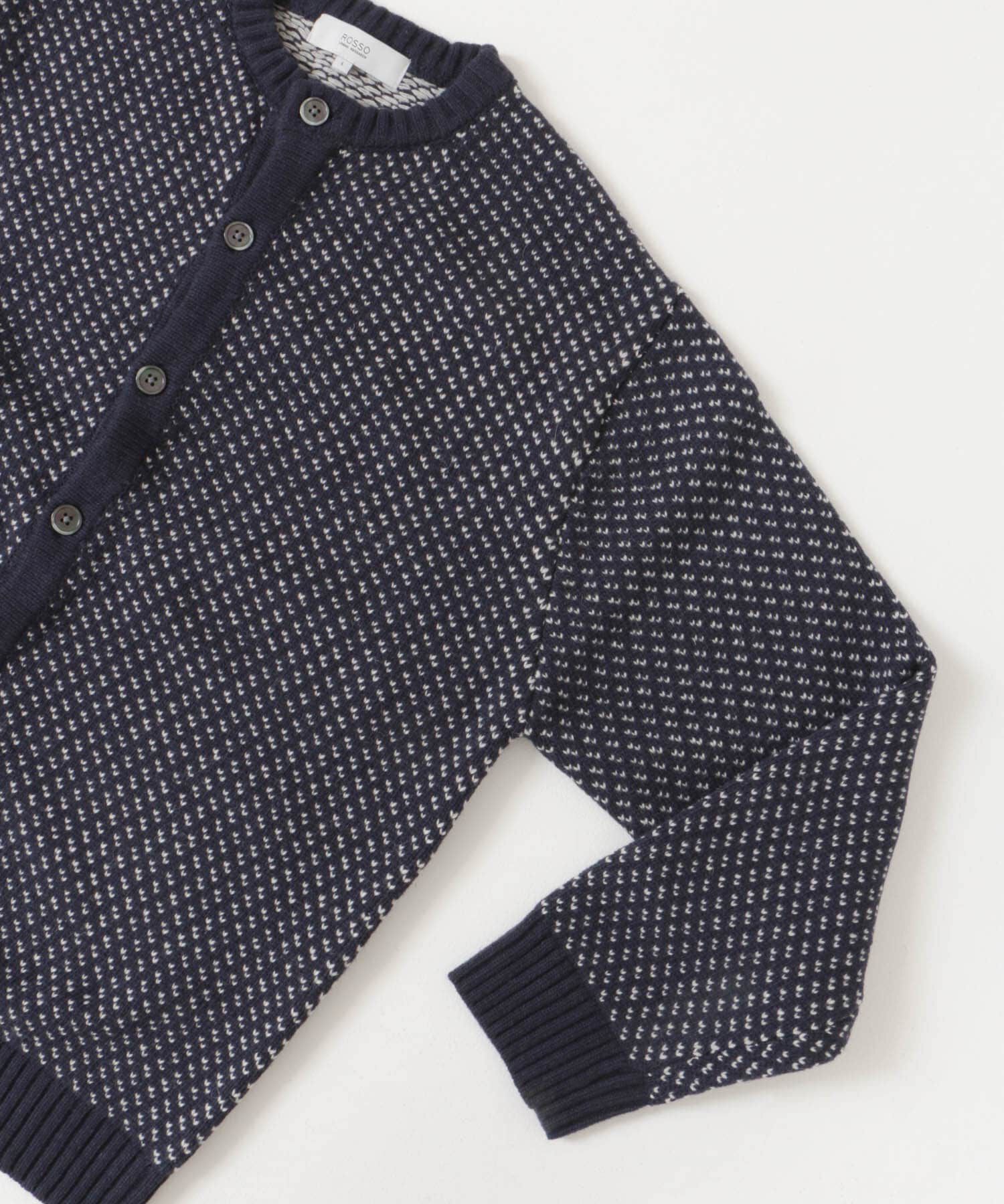 URBAN RESEARCH ROSSO「『XLサイズあり』バーズアイ柄クルーニットカーディガン」|カーディガン|