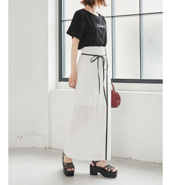 MAJESTICLEGON「配色ラインナロースカート」|スカート|