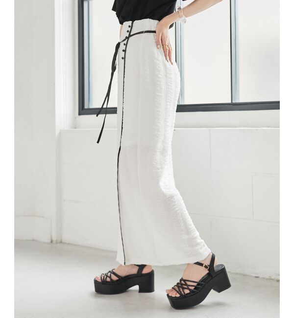 MAJESTICLEGON「配色ラインナロースカート」|スカート|