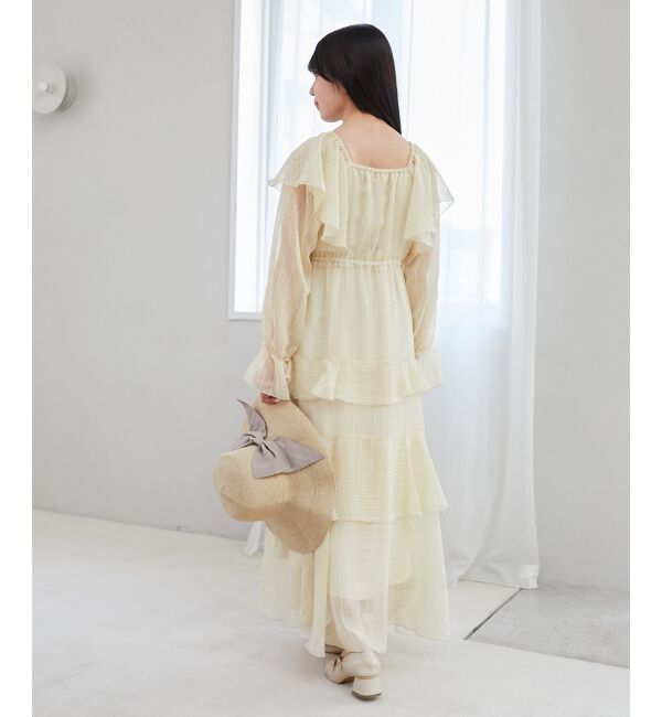 MAJESTICLEGON「エアリーフリルロングワンピース」|ワンピース|