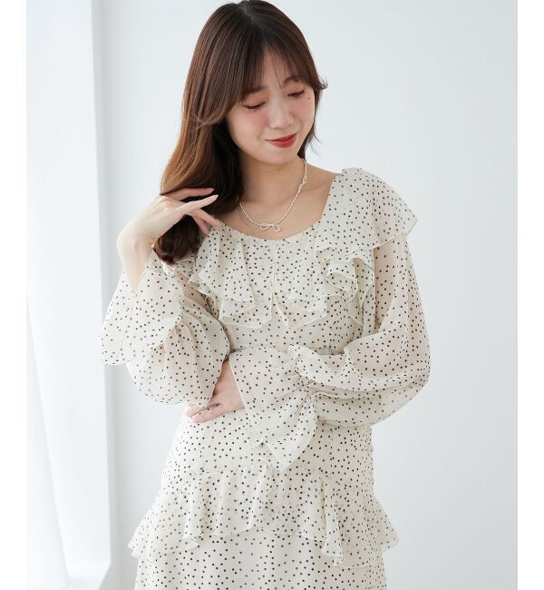 MAJESTICLEGON「エアリーフリルロングワンピース」|ワンピース|