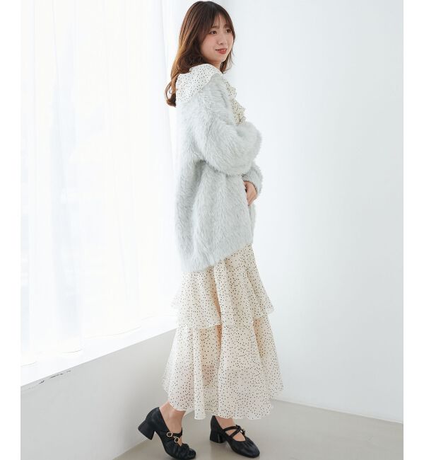 MAJESTICLEGON「エアリーフリルロングワンピース」|ワンピース|