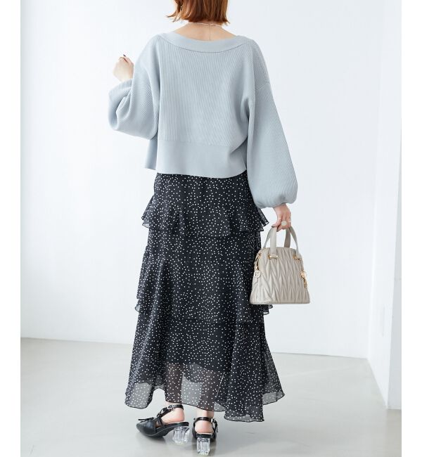 MAJESTICLEGON「エアリーフリルロングワンピース」|ワンピース|