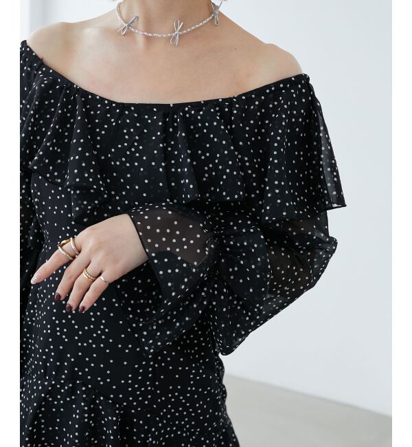 MAJESTICLEGON「エアリーフリルロングワンピース」|ワンピース|