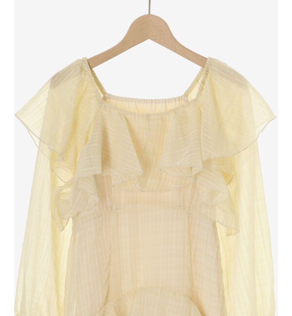 MAJESTICLEGON「エアリーフリルロングワンピース」|ワンピース|