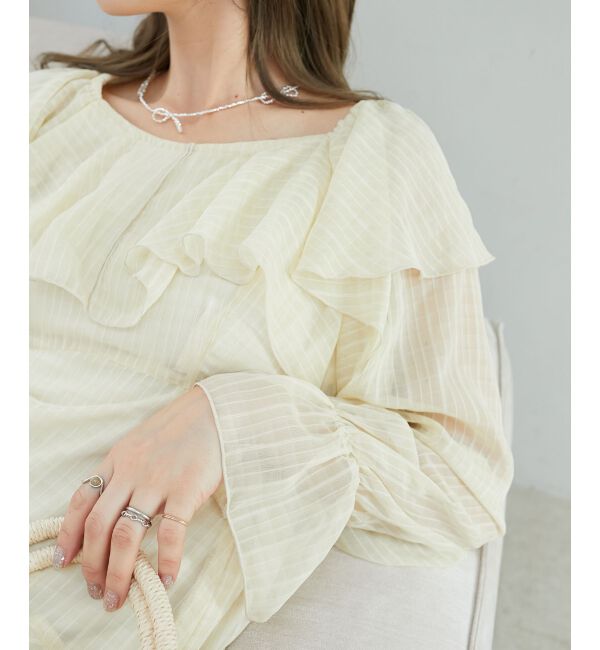 MAJESTICLEGON「エアリーフリルロングワンピース」|ワンピース|