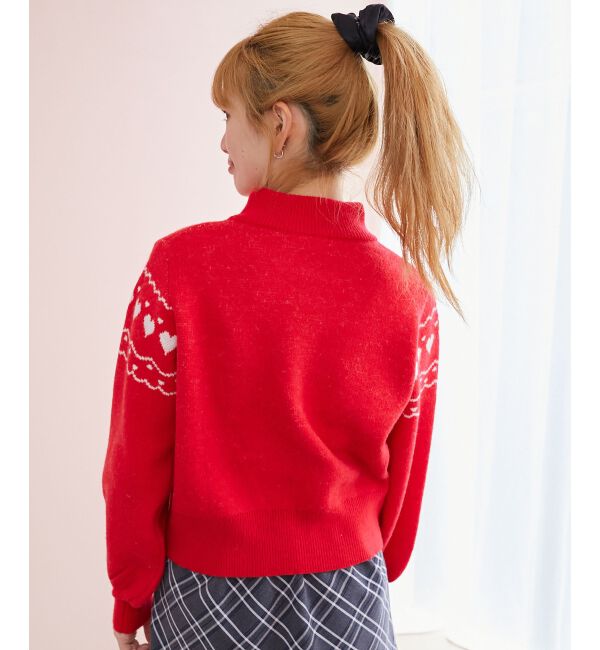 MAJESTICLEGON「ハートジャカードハーフジップニット」|ニット・セーター|