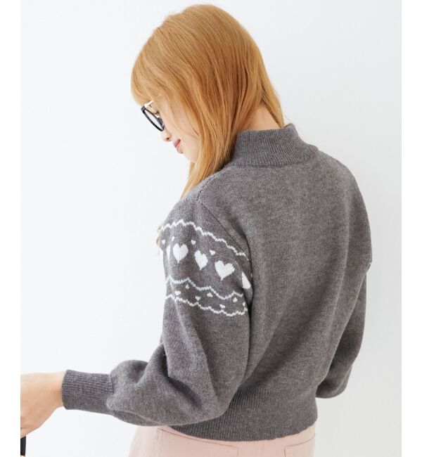 MAJESTICLEGON「ハートジャカードハーフジップニット」|ニット・セーター|