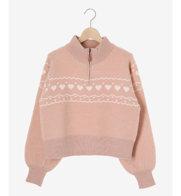 MAJESTICLEGON「ハートジャカードハーフジップニット」|ニット・セーター|