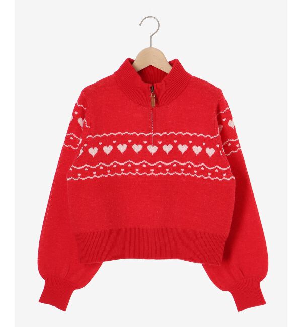 MAJESTICLEGON「ハートジャカードハーフジップニット」|ニット・セーター|