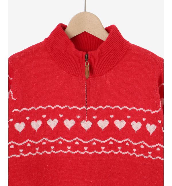 MAJESTICLEGON「ハートジャカードハーフジップニット」|ニット・セーター|