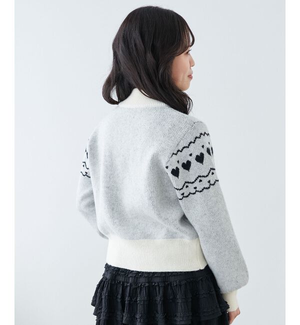 MAJESTICLEGON「ハートジャカードハーフジップニット」|ニット・セーター|