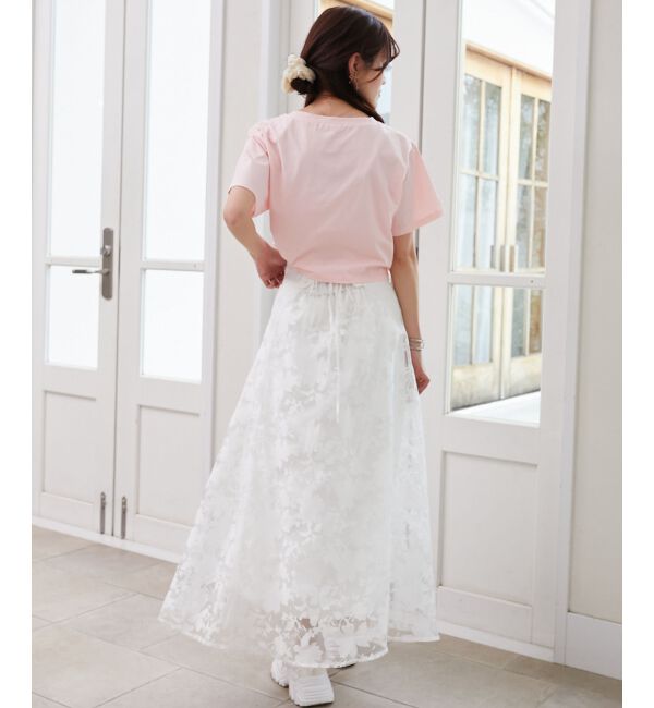  「パール付きクロップドロゴTシャツ」|Tシャツ・カットソー|